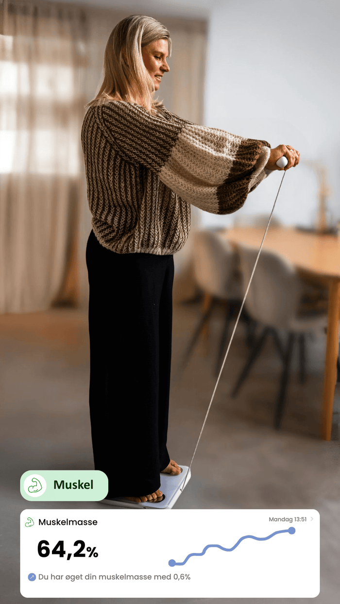 Kvinde der har øget sin muskelmasse med 0,6%
